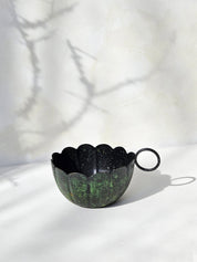 Vintage Moss Candle Holder, Scallop