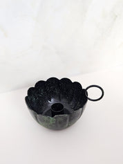 Vintage Moss Candle Holder, Scallop