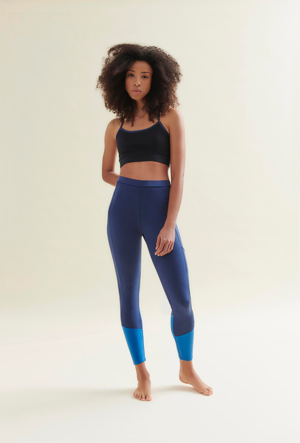 Easy Colour Block Leggings - Deep Night Blue/Shoreline Blue