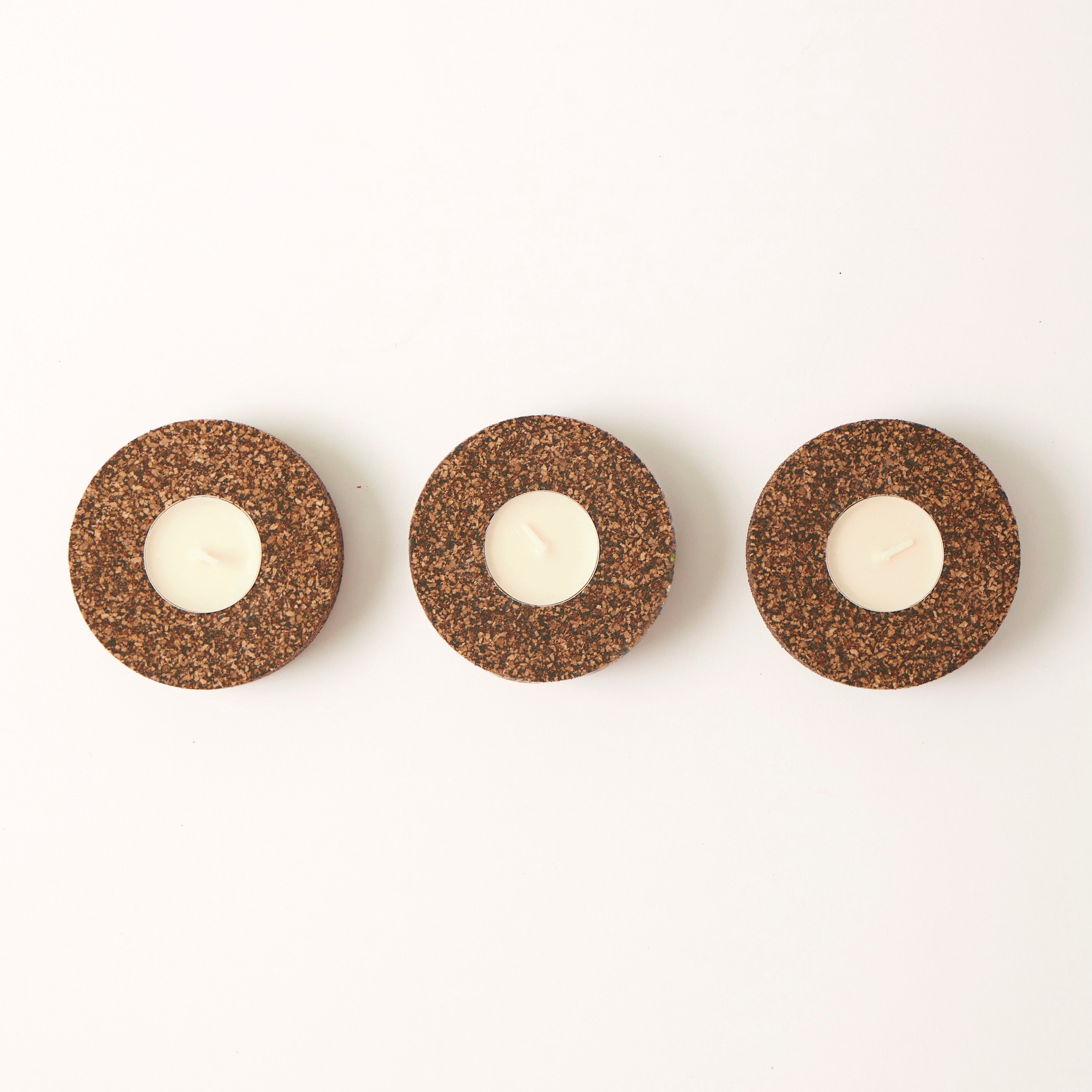 Eco Tea Light Holder | Eco Recycled Rubber and Cork