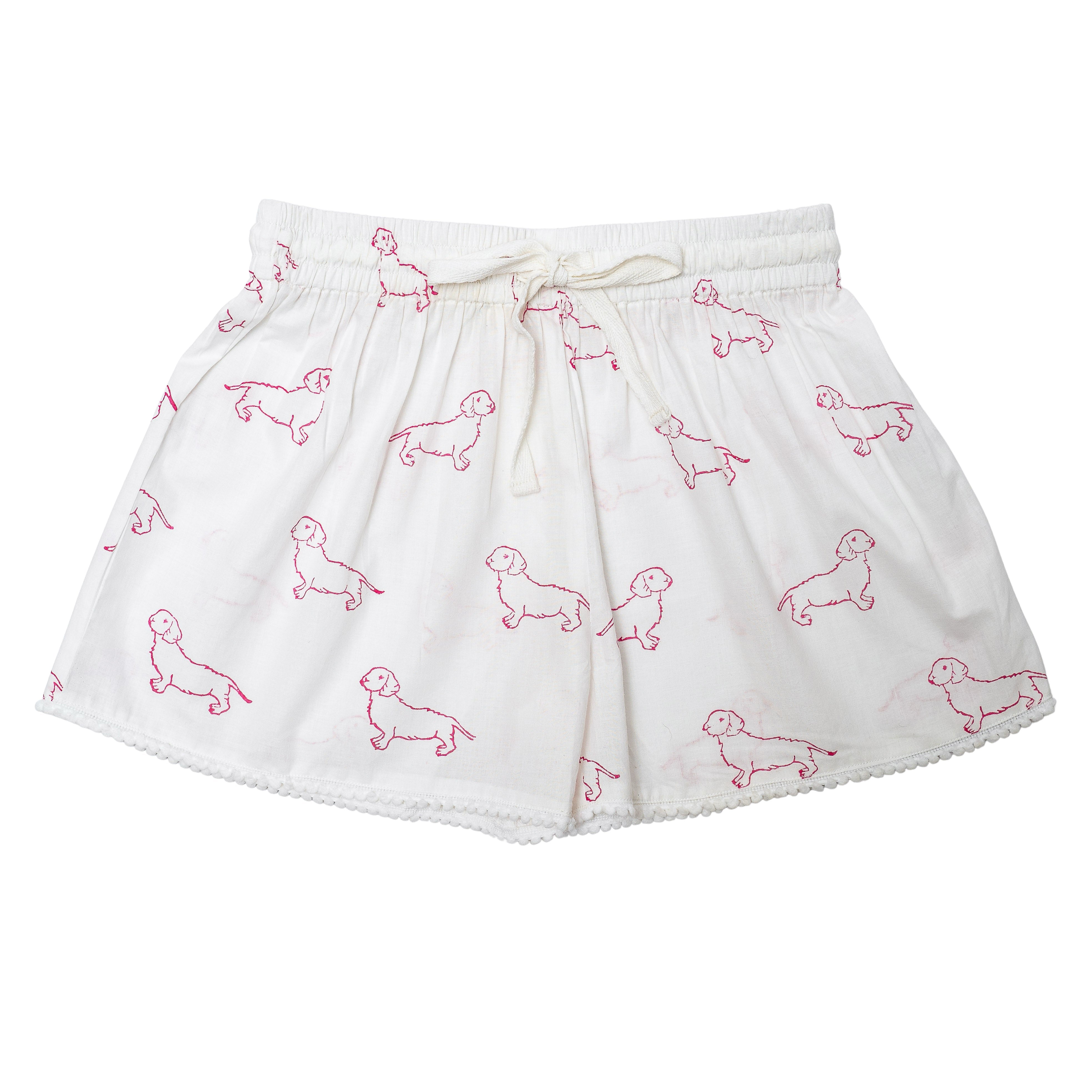 Dachshund Sleep Shorts (Pink)