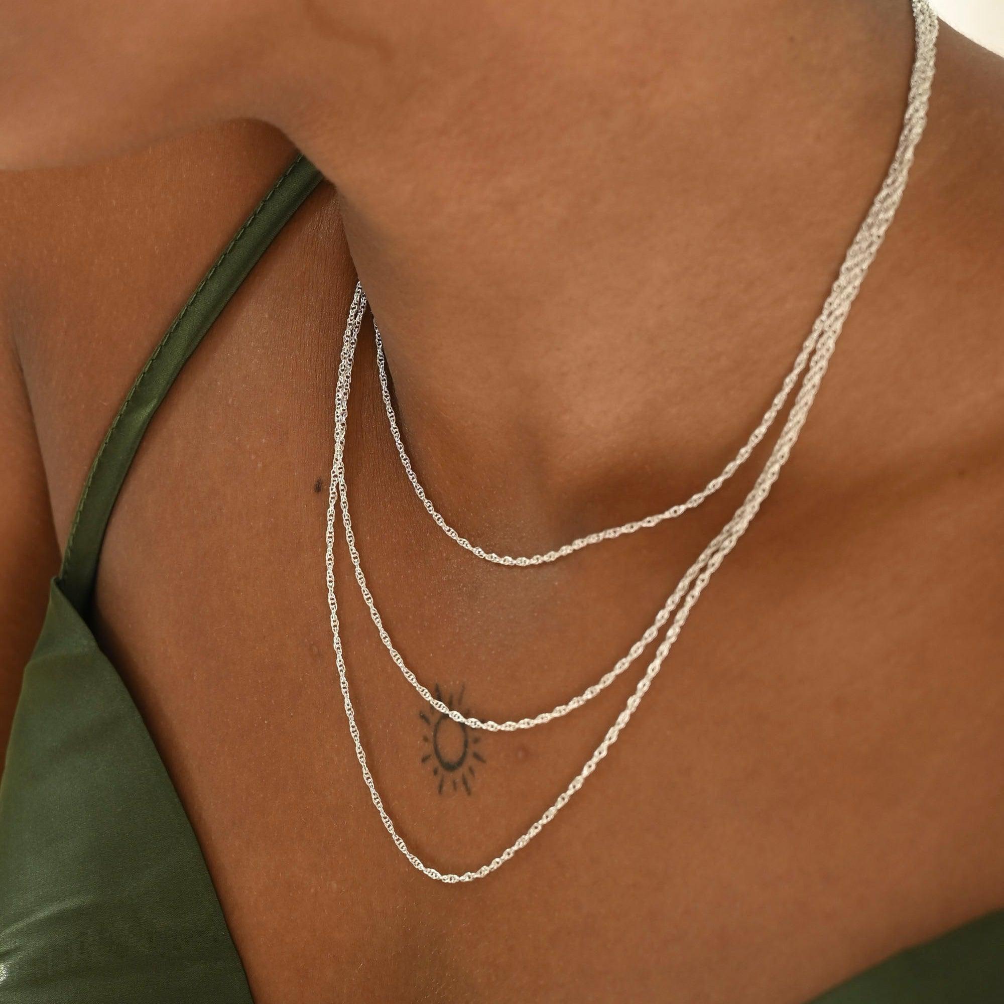 Silver Rope Layering Necklace