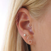 Silver Small Cartilage Helix Earring Hoops