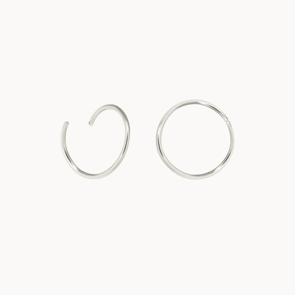 Silver Small Cartilage Helix Earring Hoops