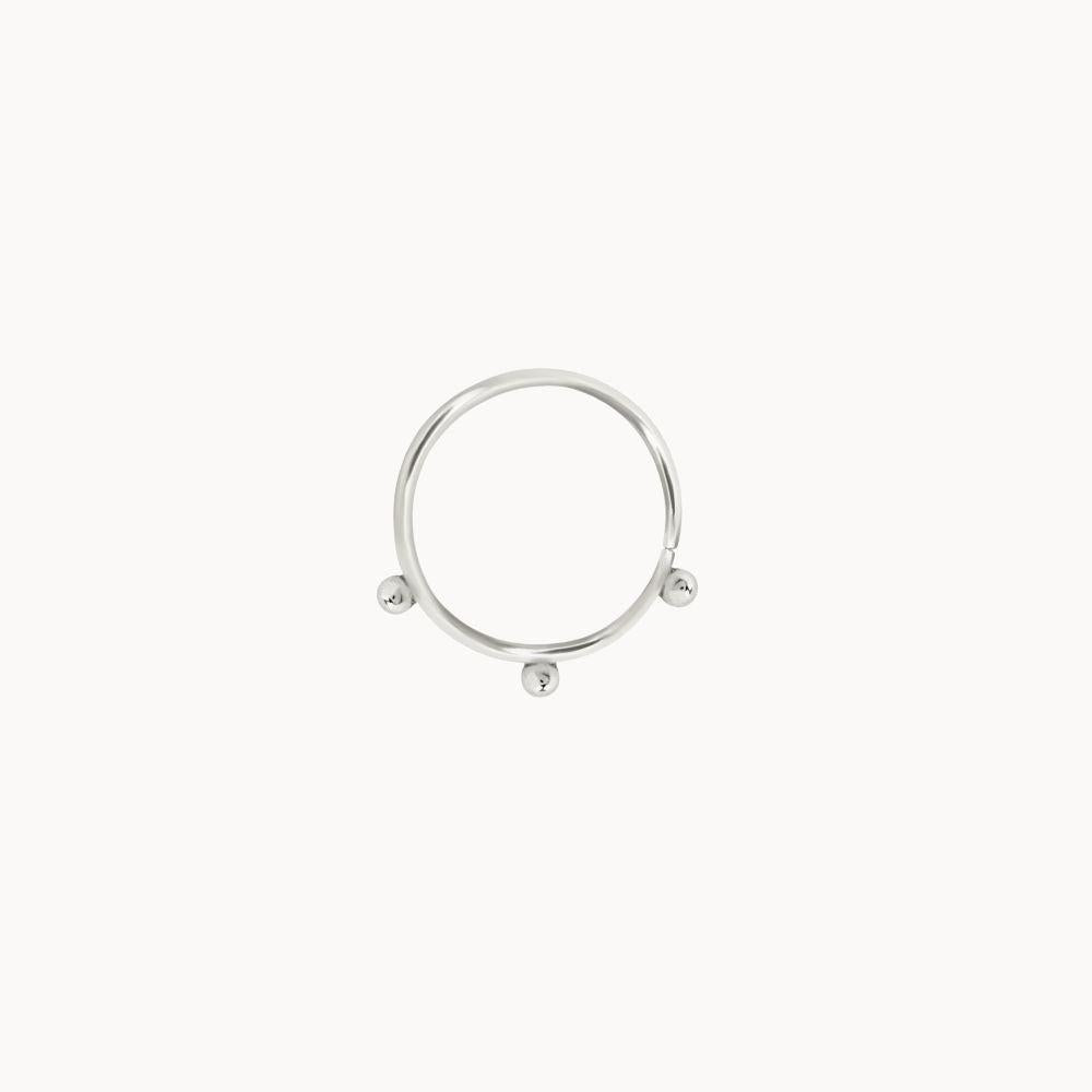 Silver Triple Dot Cartilage Helix Hoop Earrings