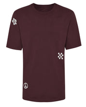 Symbols Embroidered Organic Cotton T-Shirt Burgundy