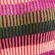 Tasha Oversized Balloon Sleeve Stripe Roll Neck Jumper - Purple