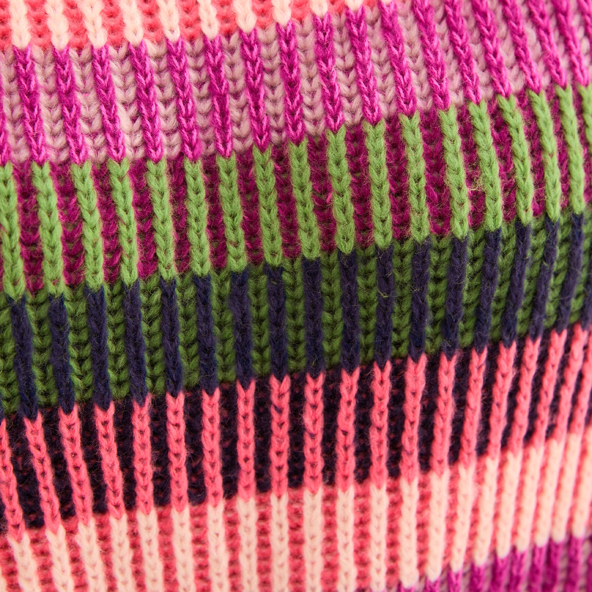 Tasha Oversized Balloon Sleeve Stripe Roll Neck Jumper - Purple