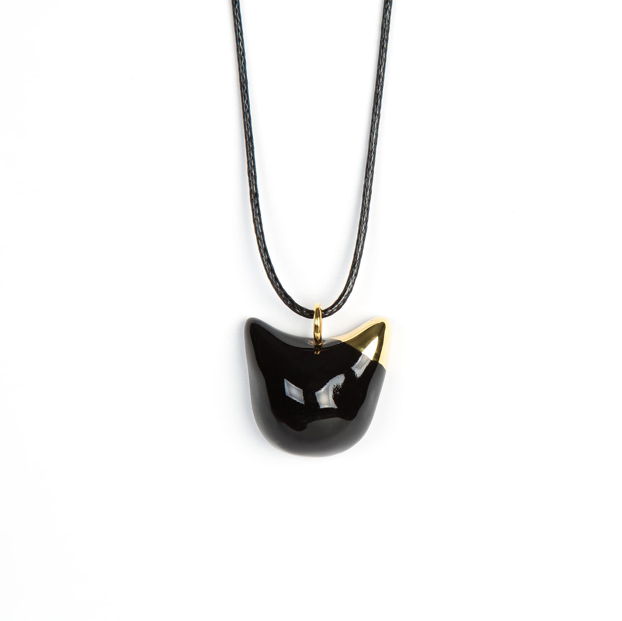 The Black Cat Necklace With Adjustable Cord