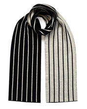 Thin Stripe Wool & Cashmere Scarf Black