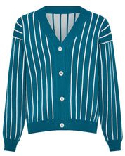 Thin Striped Wool & Cashmere Cardigan