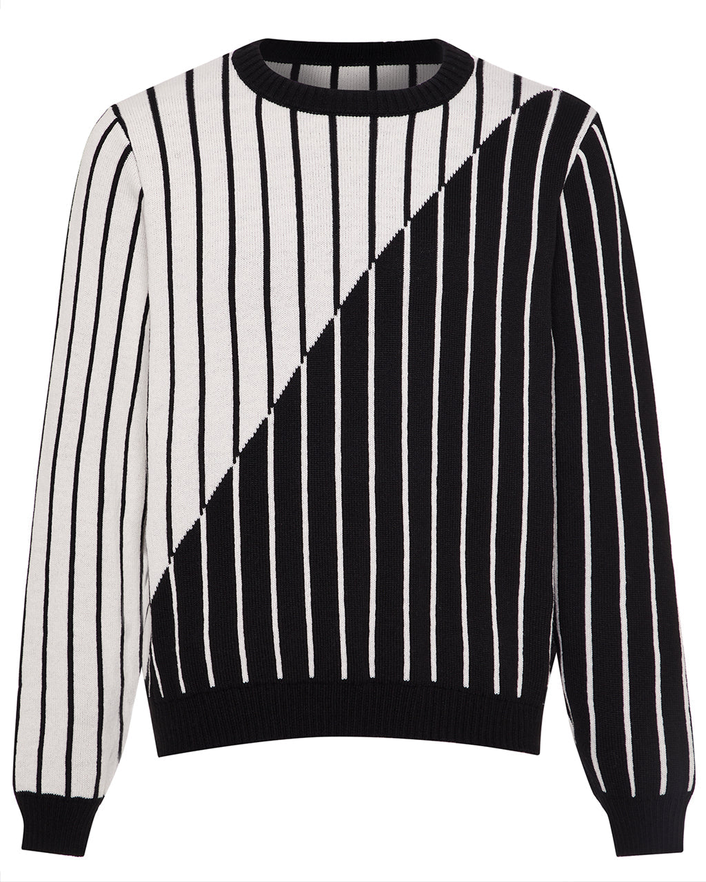 Thin Striped Diagonal Wool & Cashmere Jumper