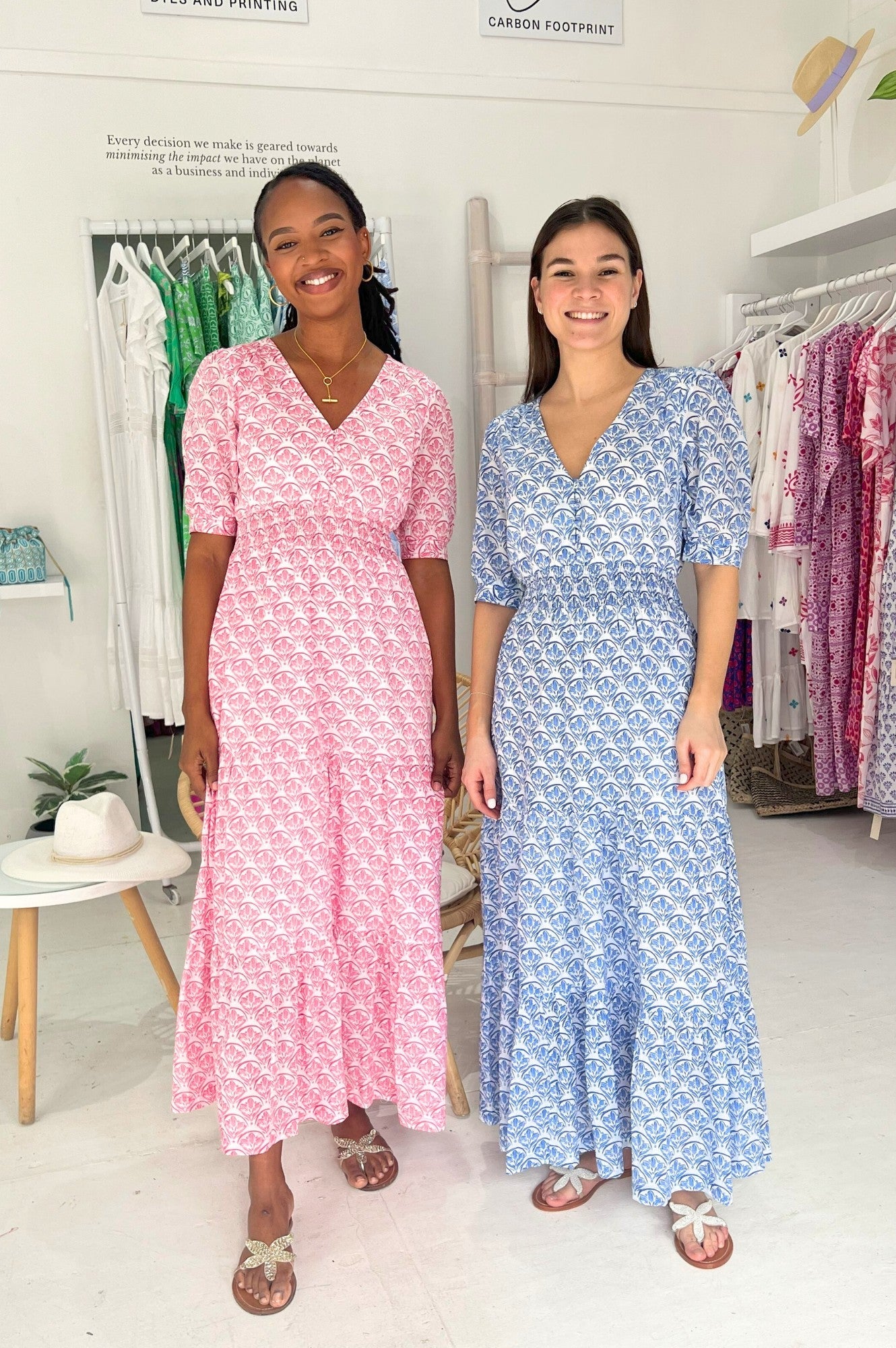 Billie Short Sleeve Dress | Clover White/Pink