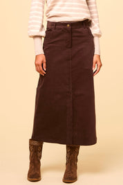 Mallory Corduroy Skirt | Chocolate