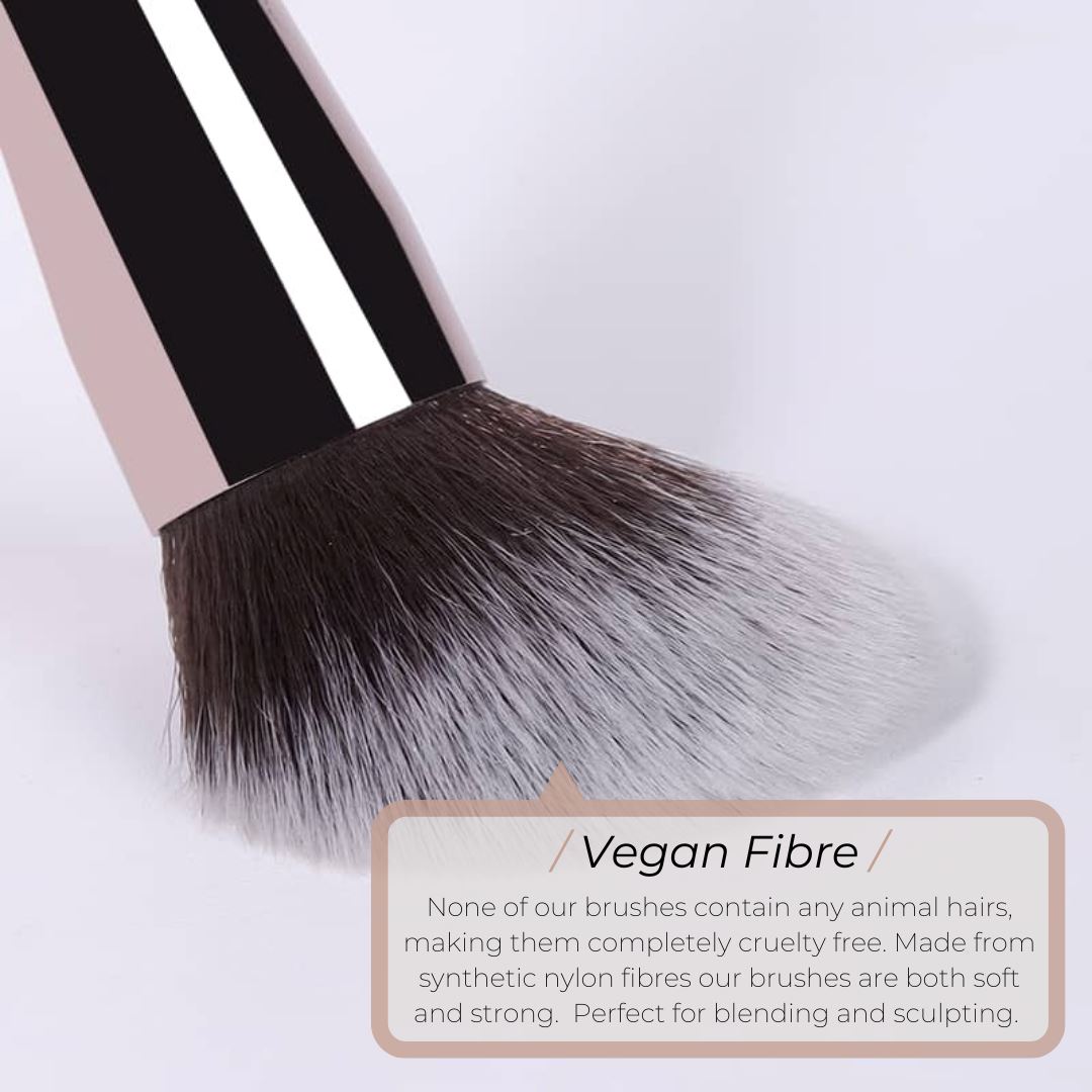 Vegan Makeup Brush Set- Sophistication. Sustainable Wood and Rose Gold