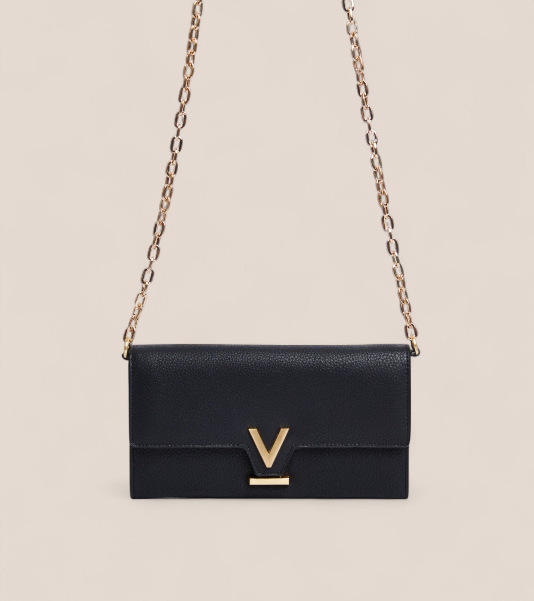 Luella Vegan Bio-Based Bamboo Leather Chain Purse in Black