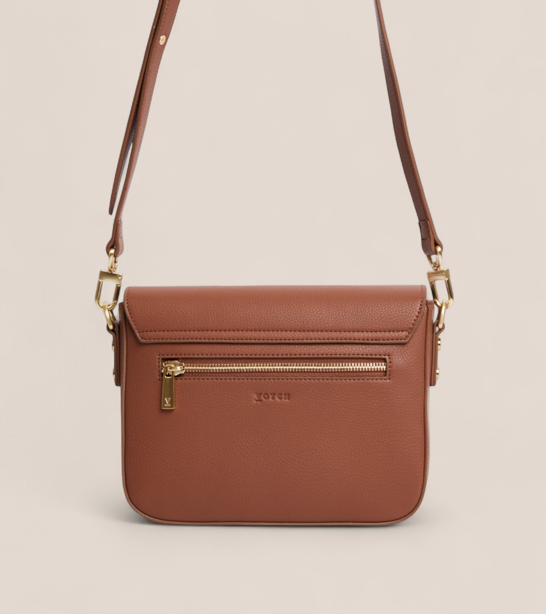 Margot Vegan Bio-Based Bamboo Leather Crossbody in Brown