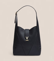 Nancy Vegan Bio-Based Bamboo Leather Elevated Tote Bag in Black