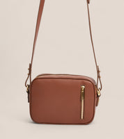 Silvie Vegan Bio-Based Bamboo Dual-Look Bamboo Crossbody Bag in Brown