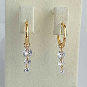 Rising Star Diamond Waterfall Station Necklace and Hoop Earrings Set