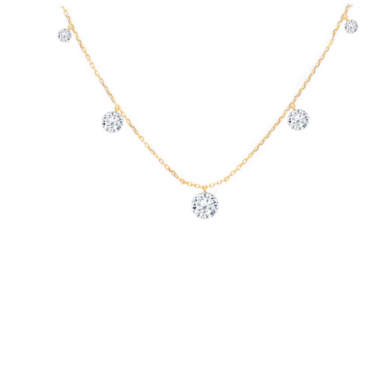 Rising Star Diamond Waterfall Station Necklace