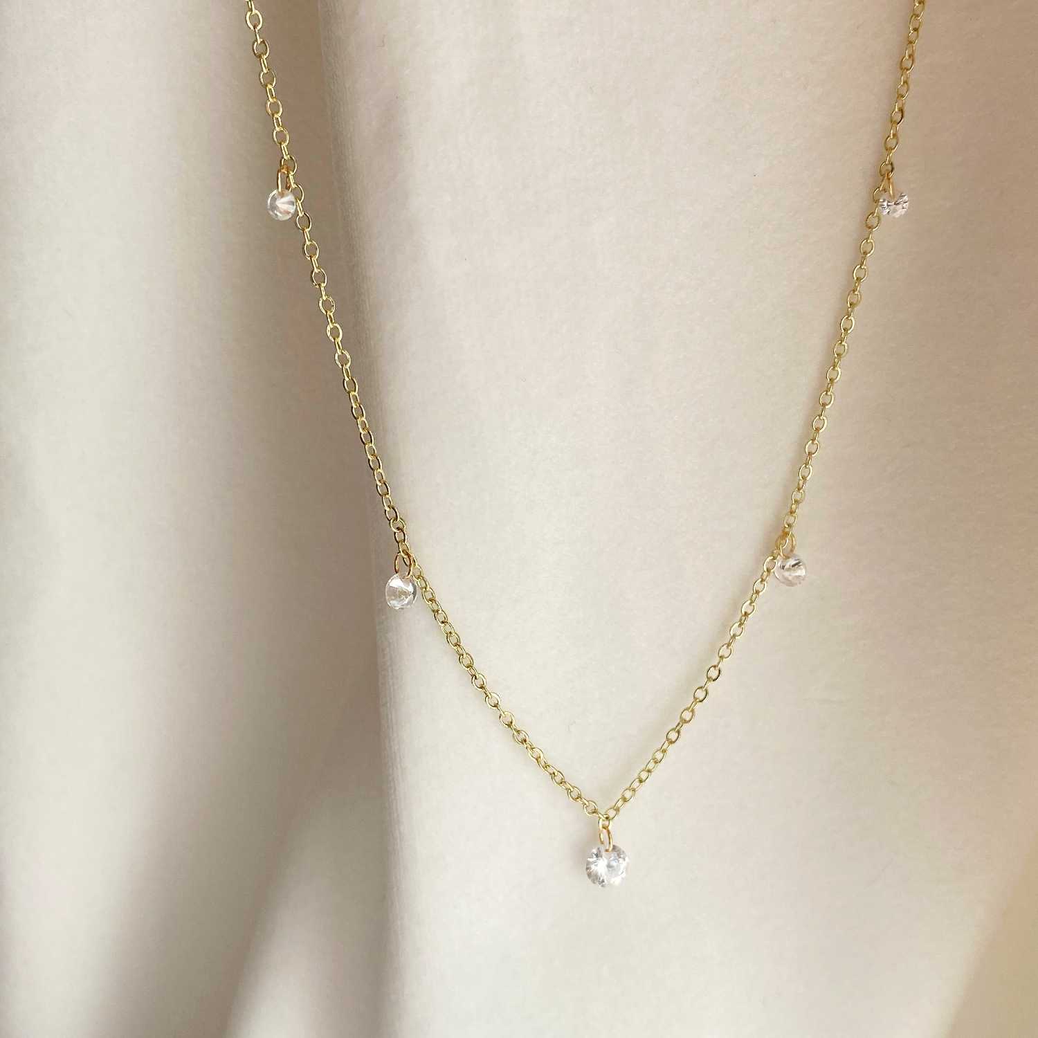 Rising Star Diamond Waterfall Station Necklace