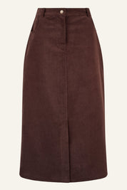 Mallory Corduroy Skirt | Chocolate