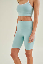 NEW Yoga Shorts - High Waist - Sea Green