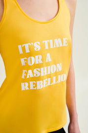 Racer Tank With Print - Sunshine Yellow