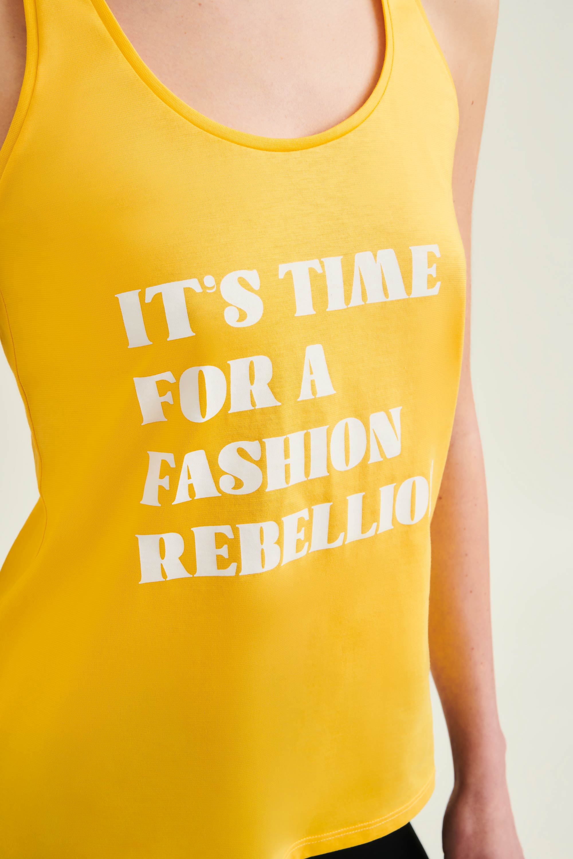 Racer Tank With Print - Sunshine Yellow