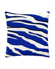 Wild Tiger Wool & Cashmere Knitted Cushion Electric Blue