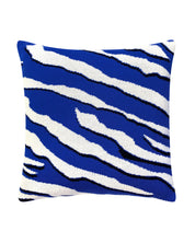 Wild Tiger Wool & Cashmere Knitted Cushion Electric Blue