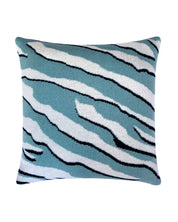 Wild Tiger Wool & Cashmere Knitted Cushion Turquoise