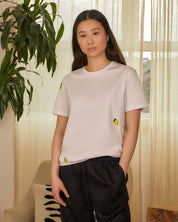 Lemon Embroidered Organic Cotton T-Shirt