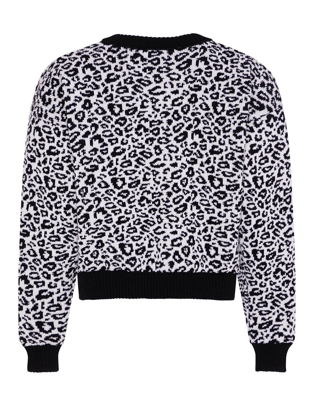 Leopard Knitted Wool & Cashmere Jumper Black & White