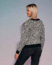 Leopard Knitted Wool & Cashmere Jumper Black & White