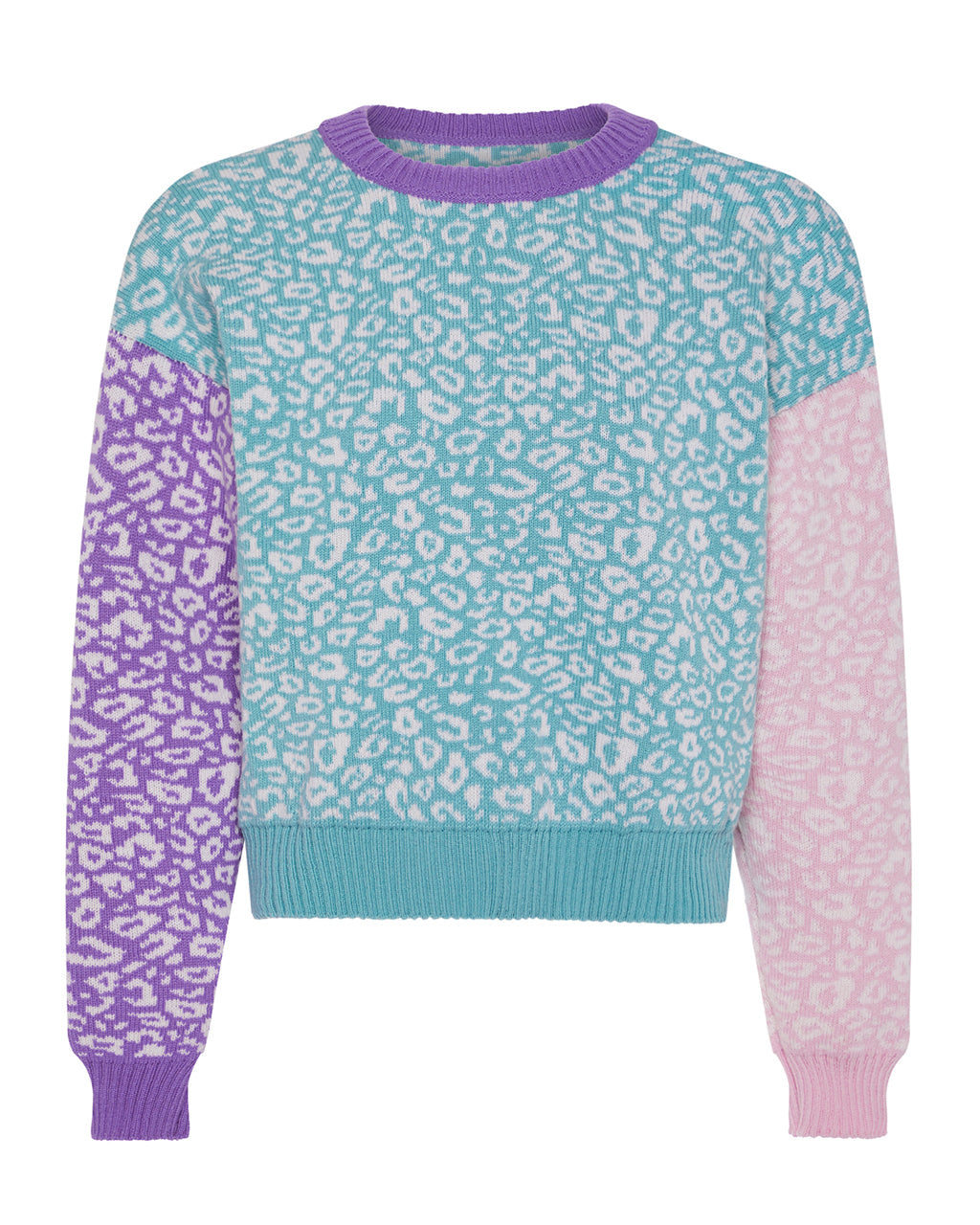 Leopard Knitted Wool & Cashmere Jumper Pastel