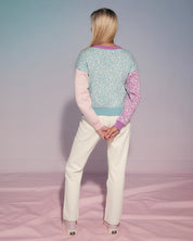 Leopard Knitted Wool & Cashmere Jumper Pastel