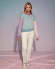 Leopard Knitted Wool & Cashmere Jumper Pastel