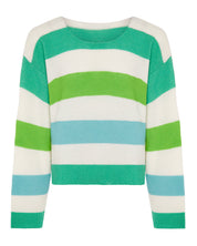 Striped Dropped Shoulder Top Green & Blue