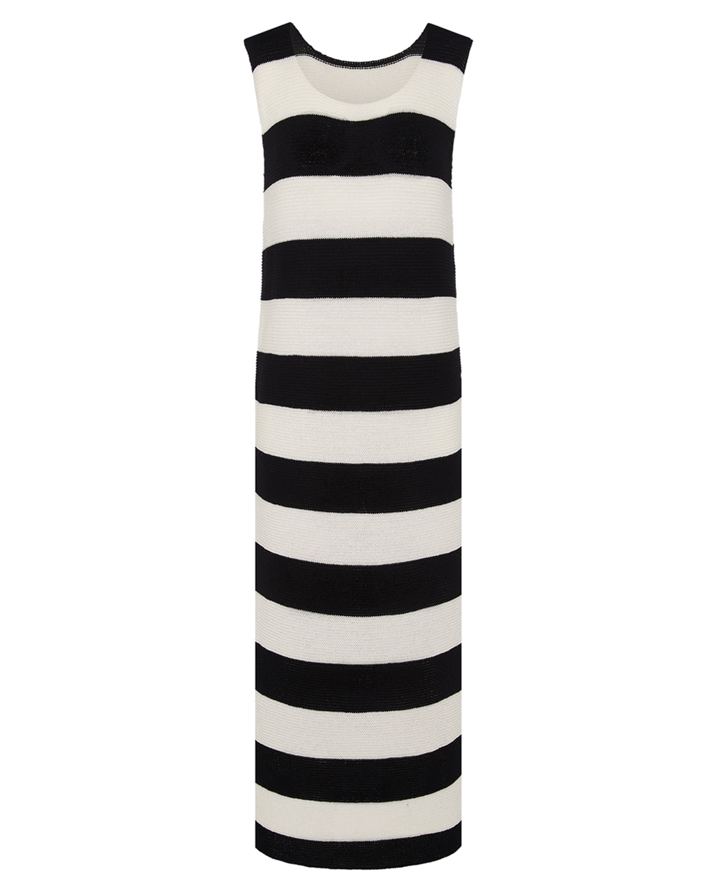 Striped Slit Dress Black & White