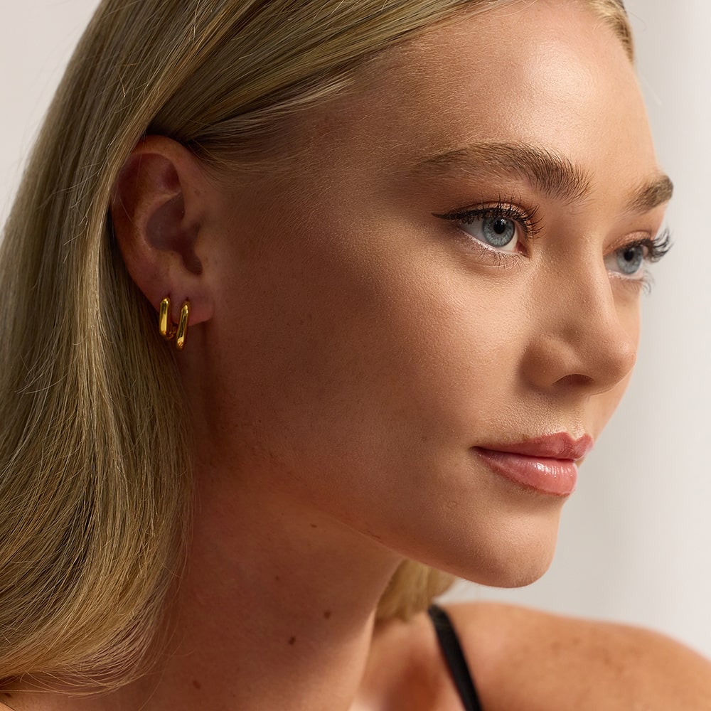 Bella Mini Geometric Gold Earrings