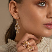 Sophia Pink Quartz Chandelier Earrings