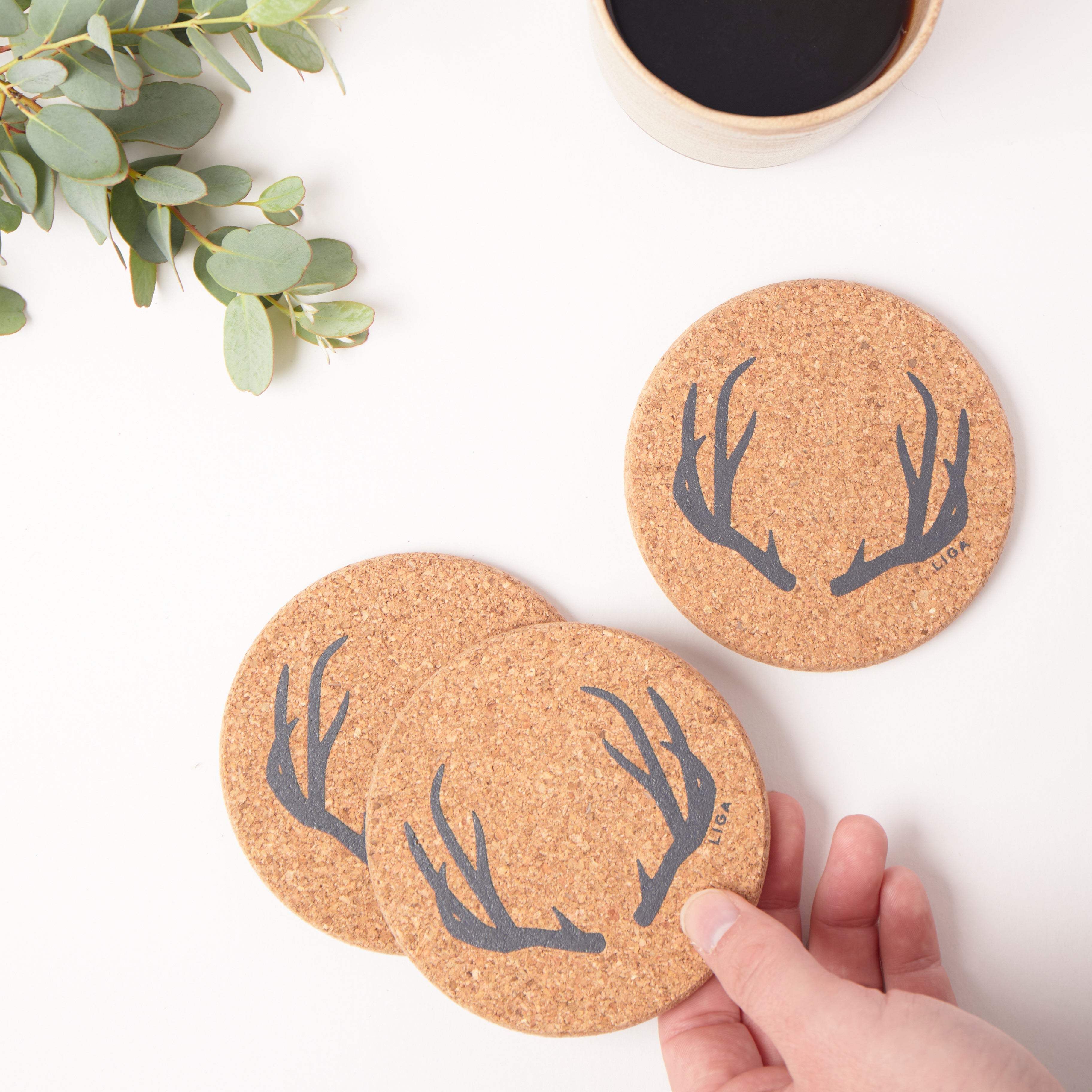 Cork Coaster Antler