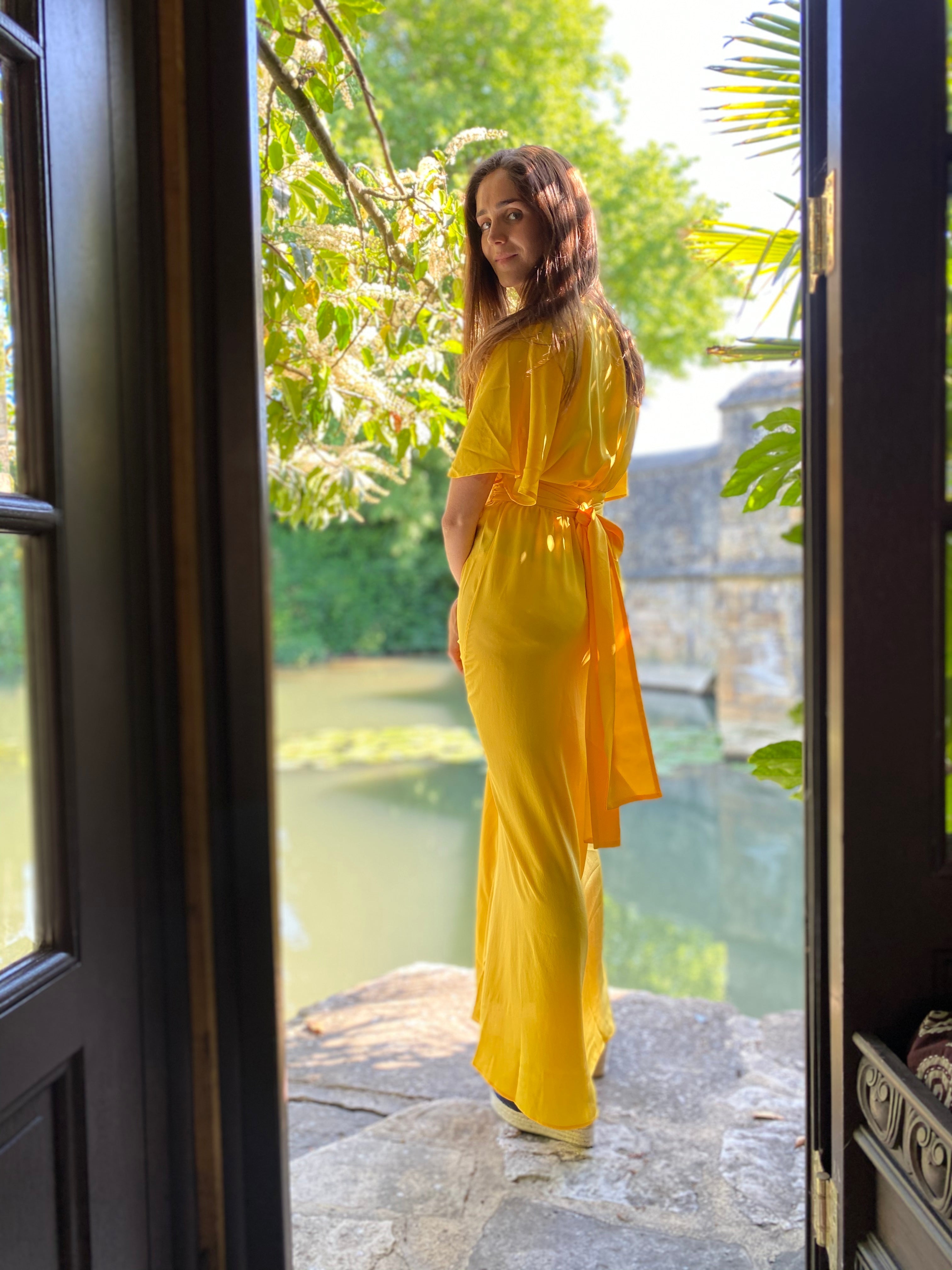 Athena Marie Silk Maxi Wrap Dress