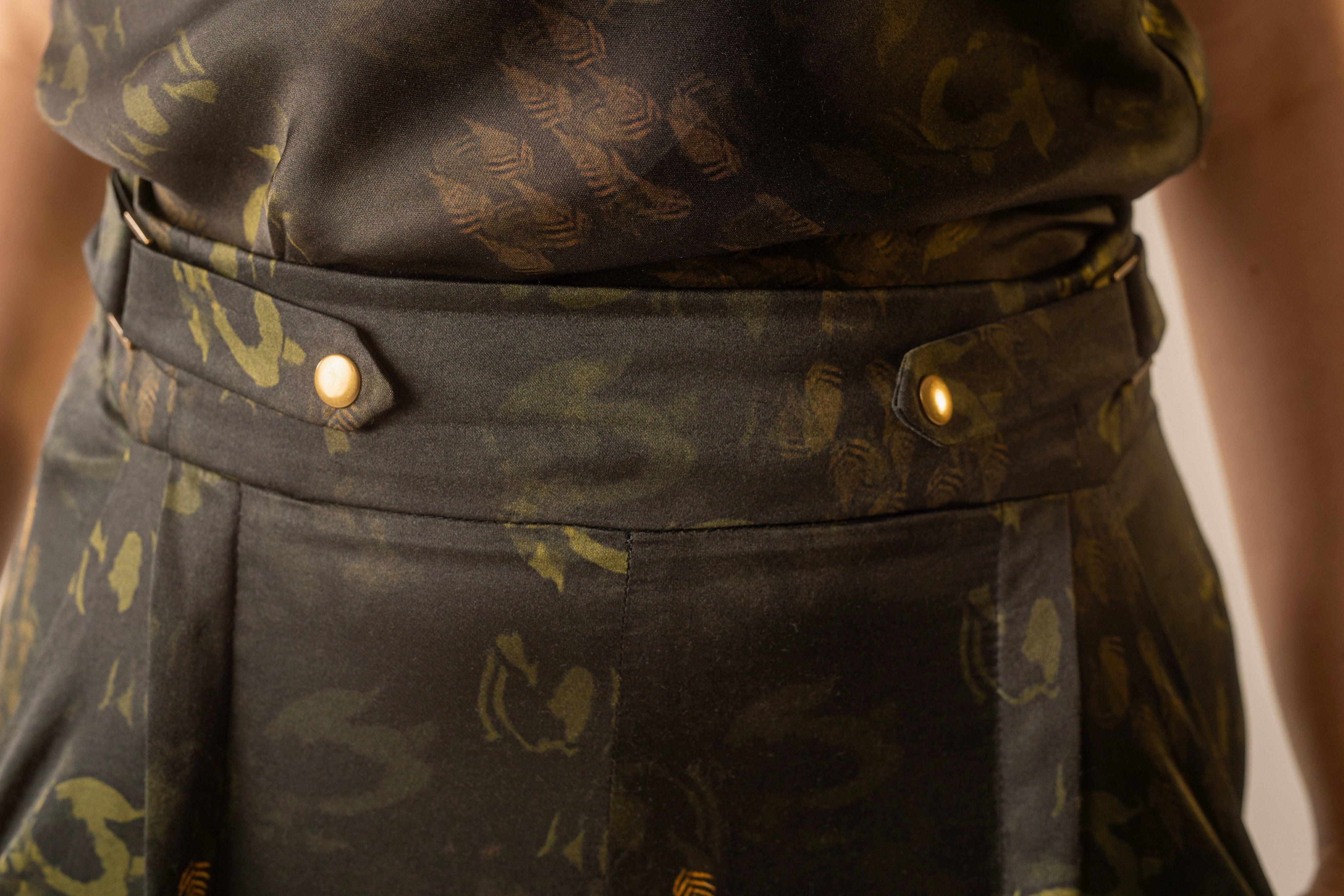 Print Pleat Trousers