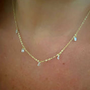 Rising Star 5 Baguette Diamond Dangle Necklace