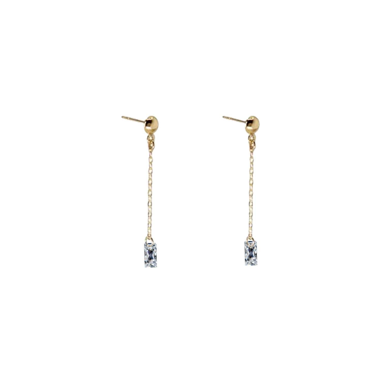 Rising Star Baguette Diamond Chain Studs