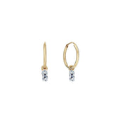 Rising Star Baguette Diamond Huggie Hoops