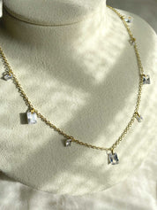 Rising Star Baguette Large and Small Diamond Station Necklace